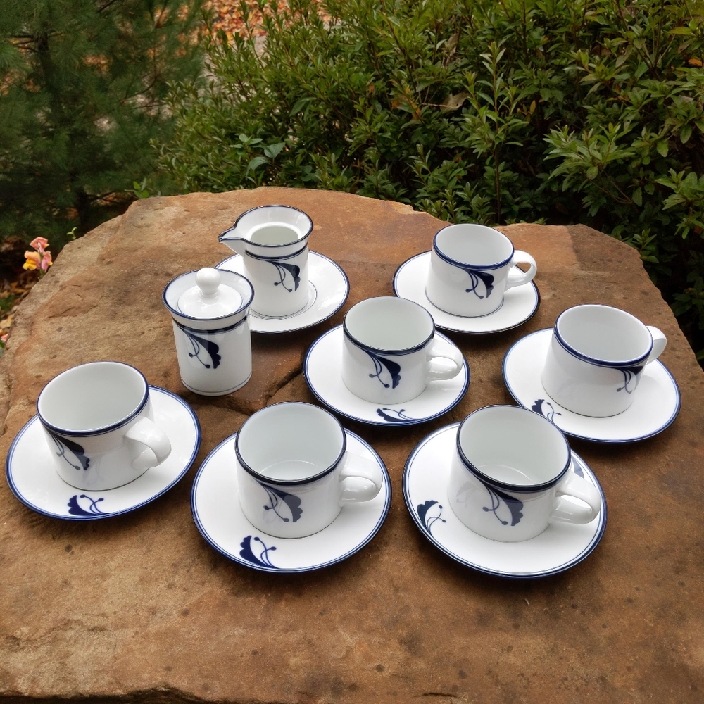 Rare! Dansk Flora Bayberry Floral Portugal Porcelain Tea Service Set for 6 - Picture 2 of 9